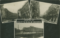 PBK-2008-272 Fotokaart met 3 verschillende afbeeldingen van Rotterdam-Noord.Zwaanshals bij de Woelwijkstraat, uit het ...