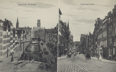 PBK-3340 Twee afbeeldingen op één prentbriefkaart.Links: Kipsloot, na 1862 Kipstraat, vanaf de Goudsewagenstraat, naar ...