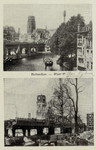 PBK-3421 Prentbriefkaart met 2 afbeeldingen de Kolk en omgeving voor en na de Tweede Wereldoorlog.Boven: De Kolk, ...