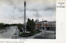 PBK-4943 Noordplein vanuit het westen. Op de achtergrond de toren van Redemptoristenkerk aan de Goudse Rijweg