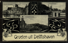 PBK-57 Prentbriefkaart met afbeeldingen van de Achterhaven en de Aelbrechtskolk in Delfshaven.
