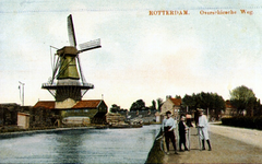PBK-8606 Rotterdamse Schie, met molen De Vlaggeman.