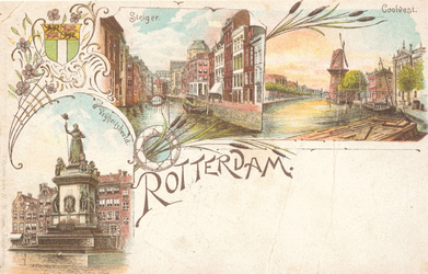 PBK-8867 Rotterdam. Vrijheidsbeeld, Steiger en het Coolvest.