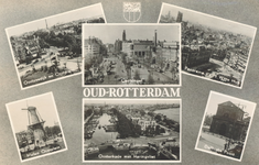 PBK-8894 Oud-Rotterdam. Oostzeedijk en Oostplein, Coolsingel, panorama v.a. 't Witte Huis, molen Oostplein, Oosterkade ...