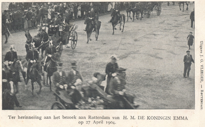 PBK-8989 Ter herinnering aan het bezoek aan Rotterdam van H.M. De Koninging Emma.