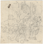 1976-3127 Tegelspons met voorstelling uit de Griekse mythologie [Metamorphosen van Ovidius, I 313-415]: Deucalion en ...