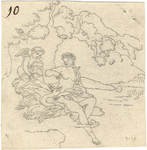 1976-3129 Tegelspons met voorstelling uit de Griekse mythologie [Metamorphosen van Ovidius, VI 109]: Jupiter als een ...