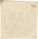 1976-3145 Tegelspons met voorstelling uit de Griekse mythologie [Metamorphosen van Ovidius, VII 626-724]: Jupiter en ...