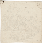 1976-3147 Tegelspons met voorstelling uit de Griekse mythologie [Metamorphosen van Ovidius, VI 313-380]: Latona ...