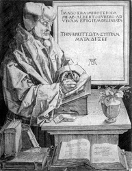 M-496 Portret van Desiderius Erasmus, humanist.