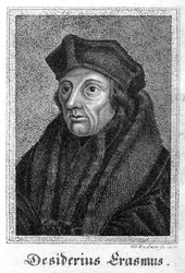 M-585 Portret van Desiderius Erasmus, humanist.