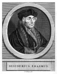 M-595 Portret van Desiderius Erasmus, humanist.