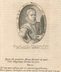 M-838 Portret van mr. Hugo de Groot, staatsman en rechtsgeleerde. Pensionaris van 1613 - 1618.