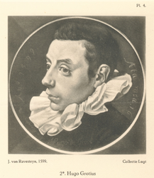 P-004926-4 Portret van Mr. Hugo de Groot, staatsman en rechtsgeleerde. Pensionaris van 1613 tot 1618 van Rotterdam.