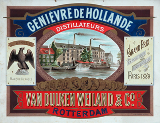XI-0000-0071 Genièvre de Hollande. Van Dulken Weiland & Co Distillateurs. Rotterdam.