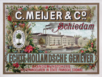 XI-0000-0109 C. Meijer & Co. Schiedam. Echte Hollandsche Genever. Brandewijnstokers Groothandelaren in echte Fransche Cognac.