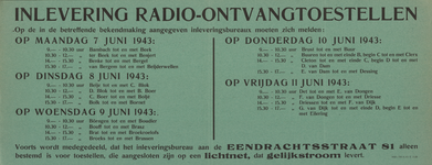 827-a89 Inlevering Radio-ontvangtoestellen door de bevolking op de in de betreffende bekendmaking aangegeven ...