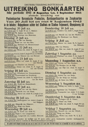 828-a10 Distributiekring Rotterdam uitreiking bonkaarten 9e periode 1942 9 augustus tot en met 5 september 1942 alsmede ...