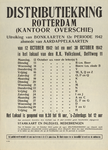 828-a15 Distributiekring Rotterdam (kantoor Overschie) Uitreiking van bonkaarten 12e periode 1942 alsmede van ...