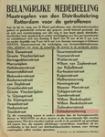 828-a30 Belangrijke mededeling maatregelen van de Distributiekring Rotterdam voor de getroffenen Aan de bij de ramp van ...