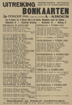 828-a41 Distributiekring Rotterdam uitreiking bonkaarten 3e periode 1944, voor de letters A t.m. Kroes van 25 januari ...