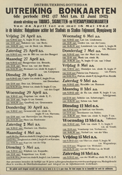 828-a7 Distributiekring Rotterdam uitreiking bonkaarten 6de periode 1942 17 mei tot en met 13 juni 1942 alsmede ...
