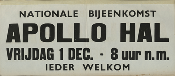 AF-10146 Nationale bijeenkomst [van de wereldbeweging van Moreele en Geestelijke Herbewapening] Apollo Hal [Amsterdam] ...