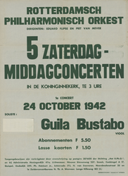 AF-10286 Rotterdams Philharmonisch Orkest, dirigenten: Eduard Flipse en Piet van Mever, 5 zaterdagmiddagconcerten, ...