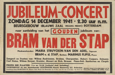 AF-10369 Jubileum-concert zondag 14 december 1941, Beursgebouw (blauwe zaal) Rotterdam n.a.v. het Gouden jubileum van ...