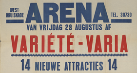 AF-10417 Arena Theater, West Kruiskade, vanaf vrijdag 28 augustus 1942 Variété-varia 14 nieuwe attracties 14 Jos. ...