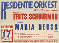 AF-10468 De Doelen Residentie Orkest Matinee dirigent: Frits Schuurman, Soliste: Maria Neuss, viool. Doelenzaal 17 ...