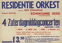 AF-10481 Koninginnekerk, Residentie Orkest directeur: Frits Schuurman Seizoen 1940-1941 Koninginnekerk 4 concerten 2 ...