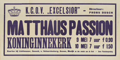 AF-10486 Koninginnekerk K.C.O.V. Ecxelsior Directeur Phons Dusch Matthaeus Passion 9 en 10 mei 1941