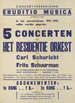 AF-10489 Koninginnekerk Concertvereeniging Eruditio Musica seizoen 1941-1942 5 concerten door het Residentie Orkest ...