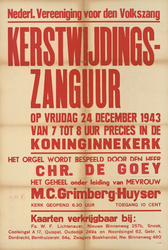 AF-10503 Koninginnekerk Nederlandse Vereniging voor den Volkszang, Kerstwijdings-zanguur 24 december 1943 Orgel: Chr. ...