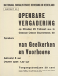 AF-10527 Nationaal Socialistische Beweging in Nederland district 23 Openbare vergadering op dinsdag 25 februari 1941 in ...