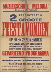 AF-10554 Gebouw Odeon zondag 21 november 1943 Kunstochtend Operettevereeniging Madrettor m.m.v. Klaas van Beeck Frans ...