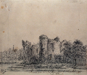 1968-1336 De ruïne van het Slot Ravenstein in Heenvliet anno 1794.