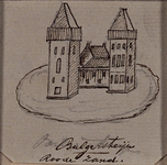 1970-1441 Kasteel Bulgersteyn, afgebeeld met 2 torens.Onderschrift: Bulgersteyn Roode Zand. 