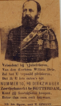 1970-1563 21 mei 1874Sigarenzakje Dirkzwager met portret van Koning Willem III en vers, ter gelegenheid van diens ...