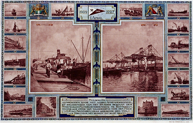1972-1834 1 april 192725 jarig bestaan Steenkolen Handelsvereniging Rotterdam.Lossen en laden, schepen in de ...