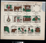 1972-1866 Kinderprent: 13 ingekleurde afbeeldingen met betrekking tot de letters N t/m Z van het alfabet, met daaronder ...