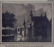 1973-4032 De Delftse Poort (vóór 1766), aan de Coolsingel, gezien uit de westelijke richting.