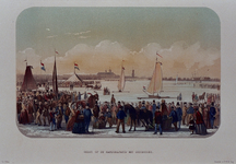 1973-4388 Februari, 1855.Zeilwedstrijd op het ijs, met ijsschuitjes.