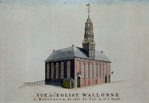 1973-4518 De Waalse kerk, aan de Hoogstraat.
