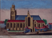 1973-4621 Gezicht op de Grote Kerk aan het Grotekerkplein, bovenste geleding kerktoren weggewerkt maar nog te zien.