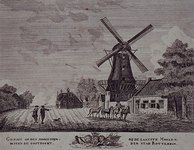 1973-5114 Gezicht op de Honingerdijk met de laatste molen aan de Hoge Zeedijk.