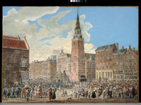 1973-531 20 september 1787, aankomst Pruisische huzaren bij het stadhuis aan de Hoogstraat.