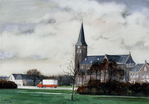 1974-1930 Gezicht op de R.K. kerk aan de Oostlaan te Pijnacker, gezien uit het zuiden.