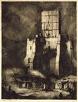 1978-706 De bouw van het stadhuis aan de Coolsingel. De massieve torenkolos. Op de voorgrond een sterk rokende ...
